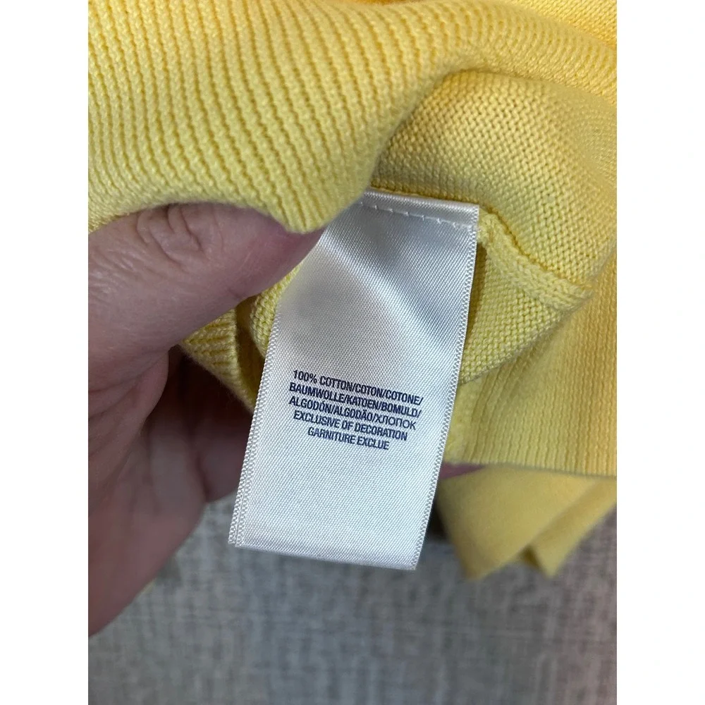 Polo Ralph Lauren Kids Yellow V-Neck Cotton Knit Sweater‎ Size 4 Blue Pony Logo